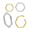 Hexacto - Anneau fermé clicker hexagonal, doré ou argenté – Image 6
