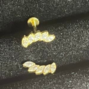 Lorie I Labret doré orné d’une couronne sertie de cristaux
