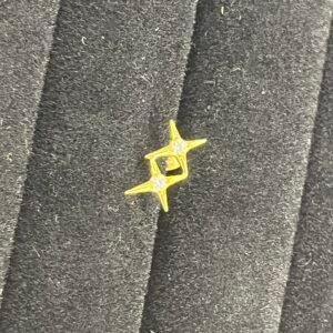 Éta - Labret doré ornementé de 2 étoile serties de cristaux